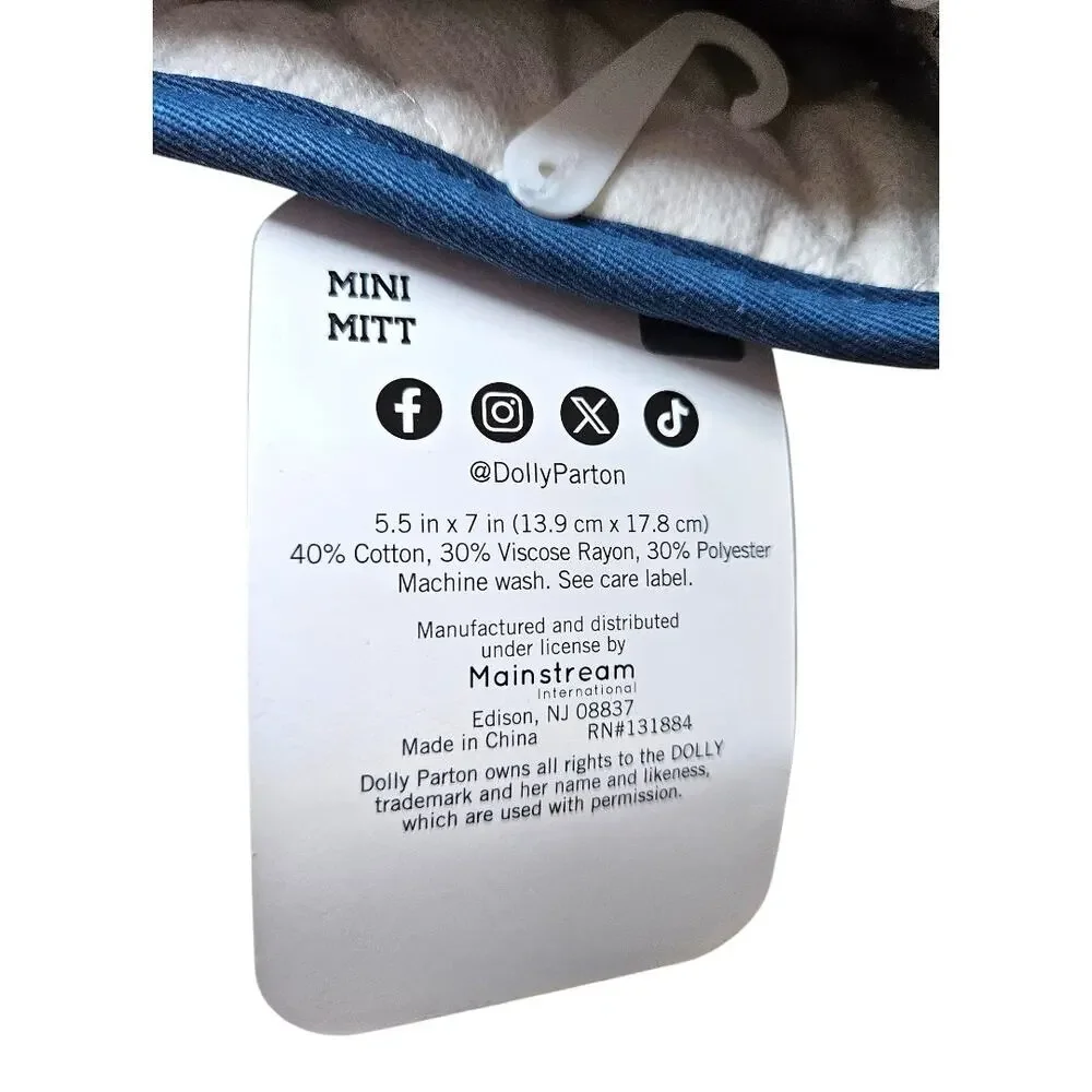 NEW Dolly Parton Denim Butterfly Mini Oven Mitts (Set of 2)